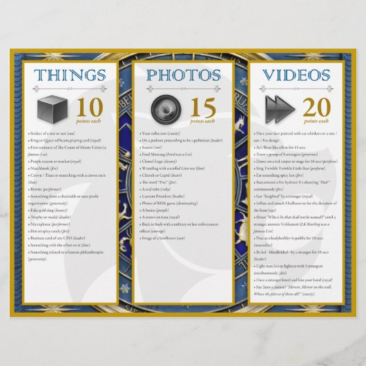 Birthday Scavenger Hunt List: Zodiac Leo Flyer (Achterkant)