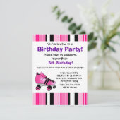 Birthday-Schaats met warmroze roze roze band - roz Kaart (Staand voorkant)