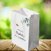 Birthday schattige bijenmonogram eucalyptusgriener medium cadeauzakje