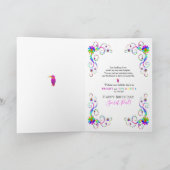 Birthday, Secet Pal, Abstracte Floral-Vivid kleure Kaart (Binnen)
