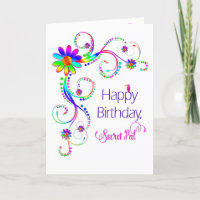Birthday, Secet Pal, Abstracte Floral-Vivid kleure