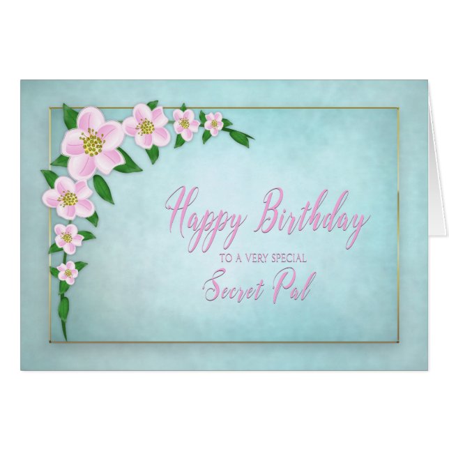 Birthday, Secret Pal, Delicate Apple Blossom (Voorkant Horizontaal)