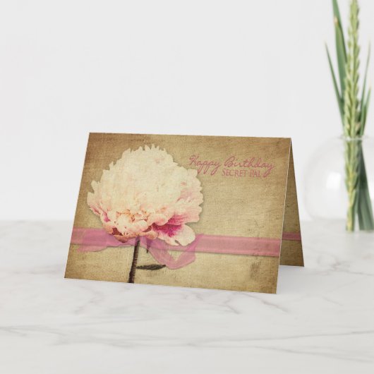 Birthday - Secret Pal -  volken, bloem Kaart (Voorkant)