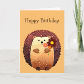 Birthday Sending a Hedgehog Hug Love Cute Kaart (Voorkant)