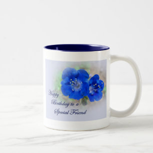 Birthday Serenade in Blue Wildflower Tweekleurige Koffiemok