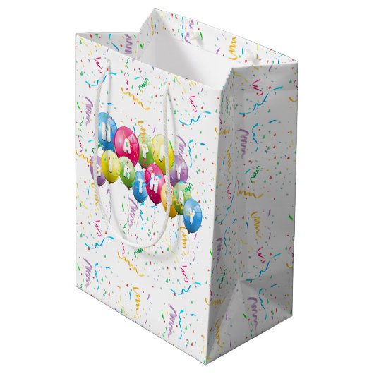 Birthday Shot Glass in Confetti Medium Cadeauzakje (Achterkant Gekanteld)