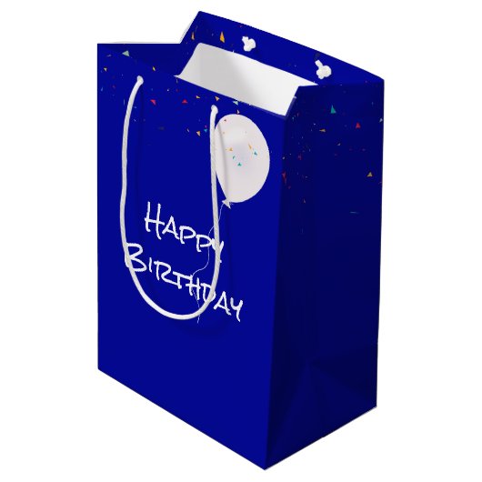 Birthday Shot Glass met tekst en Confetti Medium Cadeauzakje (Achterkant Gekanteld)