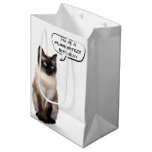 Birthday Siamese Cat Medium Cadeauzakje (Voorkant Gekanteld)
