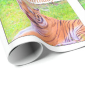 Birthday Siberian Tiger Colorful Wrapping Paper Cadeaupapier (Rol Hoek)