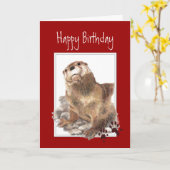 Birthday, Significant Otter, Funny Animal Kaart (Gele Bloem)