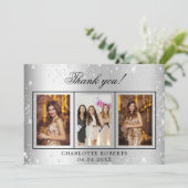 Birthday Silglitter foto bedankt voor je kaart (Staand voorkant)