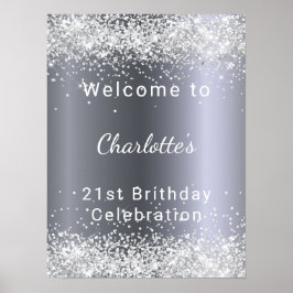 Birthday Silglitter heet welkom Poster