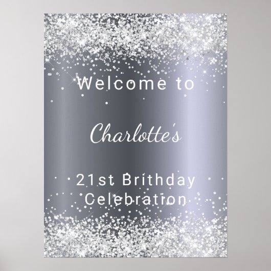 Birthday Silglitter heet welkom Poster (Voorkant)