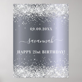 Birthday Silglitter Name party Welkom Poster