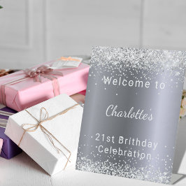Birthday Silglitter Name party Welkom Reclamebord Met Voetstuk