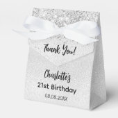 Birthday Silglitter scriptnaam bedankt u Bedankdoosjes (Voorkant Zijde)