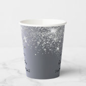 Birthday Silglitter sparkles name elegant Papieren Bekers (Links)