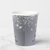 Birthday Silglitter sparkles name elegant Papieren Bekers (Rechts)