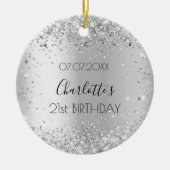 Birthday Silglitter vrienden kerstmis Keramisch Ornament (Voorkant)