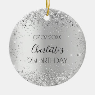 Birthday Silglitter vrienden kerstmis Keramisch Ornament