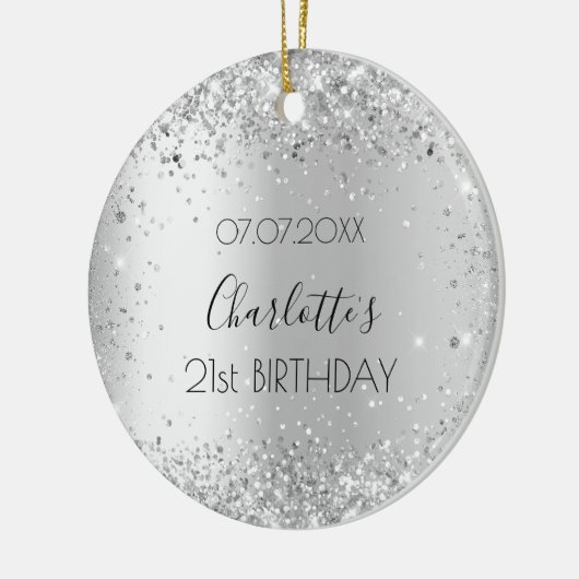 Birthday Silglitter vrienden kerstmis Keramisch Ornament (Links)