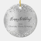 Birthday Silglitter vrienden kerstmis Keramisch Ornament (Achterkant)