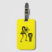 Birthday, Silhouette Awesome Drumming Girl Bagagelabel (Voorkant (verticaal))