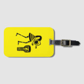 Birthday, Silhouette Awesome Drumming Girl Bagagelabel (Voorkant (horizontaal))