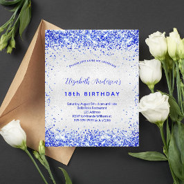 Birthday Silroyal blauwe budgetuitnodiging Flyer
