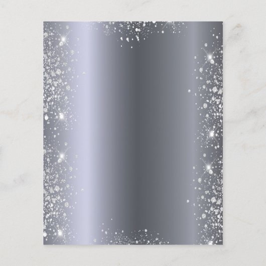 Birthday Silver Blauw Filals Glitter-uitnodiging (Achterkant)