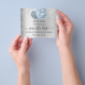 Birthday Silver Blauw Glitter-budget behalve datum Flyer (Hand)
