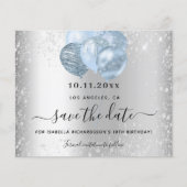 Birthday Silver Blauw Glitter-budget behalve datum Flyer (Voorkant)