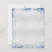 Birthday Silver Blauw Glitter-budgetuitnodiging (Achterkant)