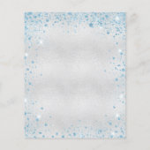Birthday Silver Blauw Glitter-budgetuitnodiging Flyer (Achterkant)