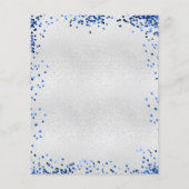 Birthday Silver Blauw Glitter-budgetuitnodiging Flyer (Achterkant)