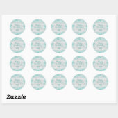 Birthday Silver blauwgroen glitter stofkussen Ronde Sticker (Vel)