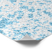 Birthday Silver Blue glitter stofnaam welkom Poster (Hoek)