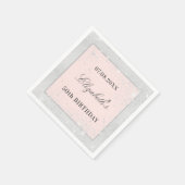 Birthday Silver Blush roos Gold gliter stof Servet (Hoek)