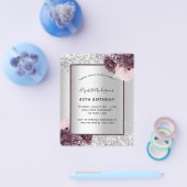 Birthday Silver Burgundy-uitnodiging voor een voor Flyer (Enkel)