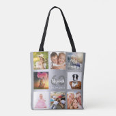Birthday Silver Collage name Tote Bag (Achterkant)