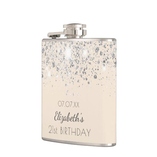 Birthday Silver Culter Klitter vrienden Heupfles (Links)