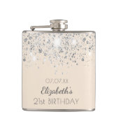 Birthday Silver Culter Klitter vrienden Heupfles (Voorkant)