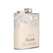 Birthday Silver Culter Klitter vrienden Heupfles (Rechts)