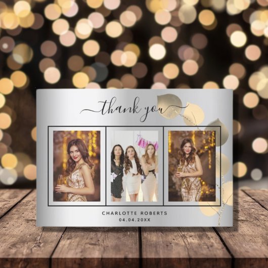 Birthday Silver Eucalyptus Gold foto bedankt