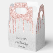 Birthday Silver Glitter blush roze roze gouden naa Bedankdoosjes (Geopend)