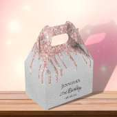 Birthday Silver Glitter blush roze roze gouden naa Bedankdoosjes