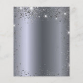 Birthday Silver Glitter glazen budget uitnodiging Flyer (Achterkant)