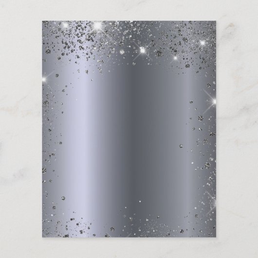 Birthday Silver Glitter glazen budget uitnodiging Flyer (Achterkant)
