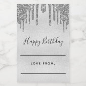 Birthday Silver Glitter home gebakken cadeautjes Voedselcontainer Etiket (Enkel label)