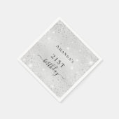 Birthday Silver Glitter-monogram voor gloeiend sto Servet (Hoek)
